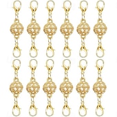 abordables Arts, artisanat et couture-12 fermoirs et attaches magnétiques pour colliers, dorés &amp;Rallonges magnétiques argentées avec fermoir mousqueton pour colliers &amp;bracelets, convertisseur de bijoux facile à utiliser pour femmes,