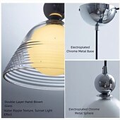 cheap Drum &amp; Cone Design-Sunset Pendant Light – Ribbed Glass Shade With Chrome technique