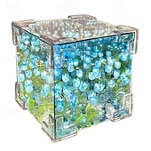 お買い得  装飾ライト-造花 DIY チューリップ キューブ ミラー ボックス ナイトライト、母の日、誕生日、ロマンチックな装飾のための花のディスプレイギフト &amp;家庭的な雰囲気、組み立てキット