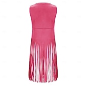 economico Cime-Retrò Vintage Anni '70 Disco Gilet in camoscio Hippie Disco Frangia con nappe Costume Per donna Halloween Carnevale Mascherata Festival Musicale Performance Parata dell'Orgoglio Adulti