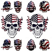 economico USA 250.-Confezione da 10 adesivi con teschio e bandiera americana, decalcomanie in vinile con bandiera patriottica degli Stati Uniti per auto, camion, caschi, computer portatili, adesivi con teschio