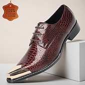 voordelige Klassieke Dress Schoenen-Echte leren bordeauxrode geklede schoenen met slangenprint voor heren, formele Oxford-schoenen voor bruiloften, luxe schoenen voor de bruidegom en bruiloftsgasten