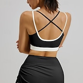 abordables Soutien-Gorges de Sport-Femmes Soutien Moyen Débardeur Rembourré Brassières et Soutiens-gorge/Sport Mince ​Brassière Soutien-Gorge Rembourré Salle de sport Exercice Course Léger Élastique Respirant Noir Jaune Violet Couleur