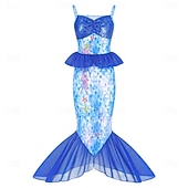  sereia Princesa sereia Vestidos Fantasia de festa temática Fantasias for Para Meninas Crianças Carnaval Baile de Máscaras Festa Feriado