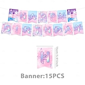 billiga Event &amp; Party Supplies-Festtillbehör i popstjärnestil inspirerade av Koreanska idoler, 76 delar födelsedagsdekorationer med banderoll, papperspompomer, hängande virvlar, tårtdekorationer &amp;Cupcake-plockare,