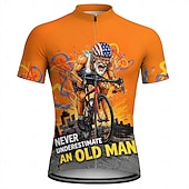 economico Maglie da uomo-Da uomo Maglia da Ciclismo Maglia da downhill Non sottovalutare mai un vecchio con una bicicletta Manica Corta Bicicletta Maglia Maglietta con 3 tasche posteriori Resistente ai Raggi UV Asciugatura