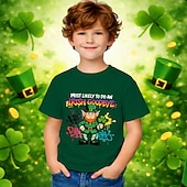 cheap St. Patrick's Tops-St. Patrick St. Paddy's Day Boys' 3D Graphic Cartoon Funny Slang 67 T shirt Tee Short Sleeve 3D Print Summer Spring Sports Fashion Streetwear Kids 4-12 Years Crew Neck Casual Daily Outdoor Regular Fit