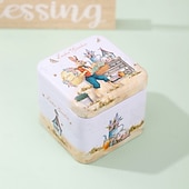 Недорогие Пасха-1 шт. жестяная коробка в виде пасхального кролика, металлическая подарочная коробка для конфет и печенья в виде кролика, декоративный контейнер для хранения пасхальных яиц, пустая коробка для упаковки