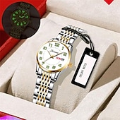baratos Relógios Quartz-Relógio feminino digital com pulseira de aço inoxidável, calendário e indicador de semana, moderno e elegante para o dia a dia, viagens, uso noturno, ocasiões casuais, esportes e negócios.