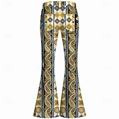 cheap Bottoms-Retro Vintage Boho 1970s Pants Bell Bottom Pants Hippie Disco High Waist Paisley Fancy Dress Men's Halloween Carnival Music Festival Retro Theme Party Adults' Pants