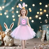 abordables Disfraz de Animal-Tutu Túnica Animal Conejo conejo de Pascua Vestidos Gracioso Niños Chica Víspera de Todos los Santos Carnaval Semana Santa Carnaval Fiesta Disfrazarse