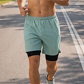 olcso Futóshortok-Férfi Kratke hlače za trčanje Sportos rövidnadrág Sport rövidnadrág Zsebek 2 az 1-ben Linerrel Rövidnadrágok Napi Szabadtéri Sport Nyár Gyors szárítás Nedvességelvezető Légáteresztő Edzőterem edzés