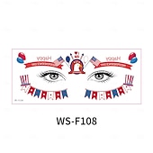  40 ورقة من ملصقات وشم مكياج يوم الاستقلال، علم الولايات المتحدة، ملصقات مكياج الوجه لحفلات اليوم الوطني