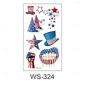  30 ark midlertidige tatoveringer med 4. juli-motiv for barn og voksne, patriotiske tatoveringsklistremerker med USA-flagg til uavhengighetsdagens dekorasjoner og festgaver, vanntett kroppskunst med