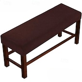 abordables Funda para silla de comedor-Funda elástica para banco, funda larga elástica para comedor, extremo de cama, banco de piano, entrada, banco para zapatos