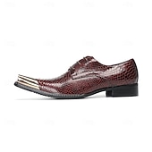 voordelige Klassieke Dress Schoenen-Echte leren bordeauxrode geklede schoenen met slangenprint voor heren, formele Oxford-schoenen voor bruiloften, luxe schoenen voor de bruidegom en bruiloftsgasten