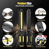 ieftine Lanterne-Lampă de lucru pentru mecanic, LED 2400lm, reîncărcabilă 4400mah, magnetică, lanternă de lucru sub capotă cu cârlige pentru reparații/inspecții/garaj/atelier/urgență auto