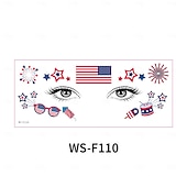  40 ورقة من ملصقات وشم مكياج يوم الاستقلال، علم الولايات المتحدة، ملصقات مكياج الوجه لحفلات اليوم الوطني