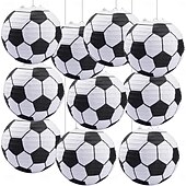 halpa Maailman jalkapallo-ottelu 2026-10-osainen jalkapallopaperilyhtyjuhlakoristeet, vuoden 2026 jalkapallo-ottelun teema, sisätiloissa roikkuva pöydän keskipiste, syntymäpäiväjuhlien koristeet