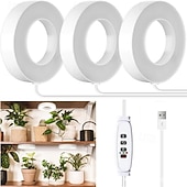 baratos Luz LED Ambiente-Luminária de cultivo LED circular com 1/2/3/4 LEDs, 48 LEDs, temporizador de 3/9/12 horas, 3 modos de cor, brilho ajustável, alimentação USB 5V, ideal para plantas de interior, hidroponia, hortaliças