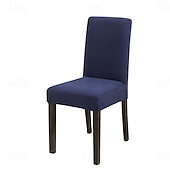 ieftine Husa scaun de sufragerie-Husă elastică pentru scaun de sufragerie, husă elastică dintr-o singură bucată, pentru scaun de hotel și restaurant, husă de protecție pentru scaun și spătar