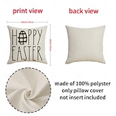 levne Potahy na ozdobné polštáře-Sada 4 velikonočních povlaků na polštáře s potiskem písmen, povlaky na polštáře, jarní sváteční dekorativní povlaky na polštáře na pohovku
