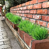 halpa Tekoplantit ja vihreys-18 kpl ulkokäyttöön tarkoitettuja keinotekoisia tekokasveja kevät-kesäkoristeita, UV-kestäviä irtotavarana realistisia tekopensaita, ruohoa, eukalyptusta, muovisia vihreitä pensaita kuistille,