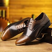 billige Derby-sko-Stilige brune herresko i kunstskinn, trendy design for både uformelle og semi-formelle anledninger
