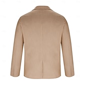 baratos Blazers Clássicos Masculinos-Homens Jaqueta Blazer Colar de entalhe Moda Leve Casual Cor Sólida Blazer Preto Verde Claro Vermelho Moderno Comum 1 Butão