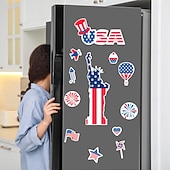  magnetiske kjøleskapsklistremerker for amerikanske uavhengighetsdager, bilklistremerker, feriedekorasjon, tegneserie, vanntette magnetiske klistremerker