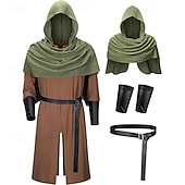 preiswerte Outfits-Mittelalterlich Renaissance Ausgefallene Kostüme Armschützer Tunika Krieger Wikinger Kostüm Herren Halloween Karneval Leistung LARP Renaissance-Messe Erwachsene Kostüm