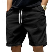 preiswerte Lässige Shorts-Herren Shorts Freizeitshorts Cordshorts Tasche Elastischer Bund Rein Einfach Vertikale Streifen Komfort Atmungsaktiv Über dem Knie Lässig Outdoor Strand Urlaub Mode Schwarz Weiß Mikroelastisch