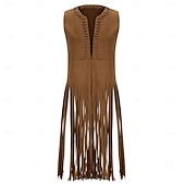 economico Cime-Retrò Vintage Anni '70 Disco Gilet in camoscio Hippie Disco Frangia con nappe Costume Per donna Halloween Carnevale Mascherata Festival Musicale Performance Parata dell'Orgoglio Adulti