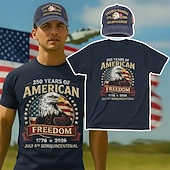  Amerikansk 250-årsjubileumströja och basebollkeps - USA:s flagga, örngrafik, tröja 1776-2026, patriotisk för män och vuxna, för självständighetsdagen