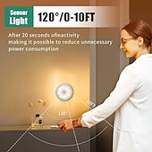 ワイヤレスLEDモーションセンサーナイトライトポータブル誘導、充電式睡眠ライト寝室リビングルームダイニングルーム暖かい光ナイトライト