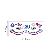  15 Pcs Independence Day Fluorescent Facial Tattoo Patch, American Party Festival Event Waterproof Sweat Disposable Makeup Face Patch