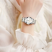 ieftine Ceasuri Quartz-ceas de damă, ceas de lux cu farmec pentru femei, decorațiuni cu diamante, funcție de calendar, afișaj cu lumină de noapte, ceas casual la modă pentru femei, cele mai bune accesorii pentru femei și