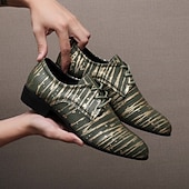 Недорогие Дерби туфли-Мужские туфли из искусственной кожи в красно-золотую полоску – стильная формальная обувь для свадеб и деловых мероприятий.