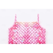 baratos Fantasias para meninas-sereia Princesa sereia Vestidos Fantasia de festa temática Fantasias for Para Meninas Infantil Crianças Carnaval Baile de Máscaras Festa Feriado