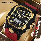 cheap Digital Watches-SANDA Men Digital Watch Creative Large Dial Outdoor Sports Luminous Stopwatch Alarm Clock Countdown Silicone Gel Silicone Watch