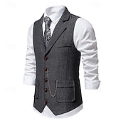 cheap Men's 1920s Costumes-Classical 1920s Retro Vintage Vest Waistcoat The Great Gatsby Groomsmen Fancy Dress Men's Carnival Masquerade Prom Party Wedding Adults' Vest Spring Fall