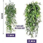 رخيصةأون نباتات صناعية وخضرة-أربع حزم من النباتات الاصطناعية المعلقة، تشمل نباتات الخيزران، وأوراق الكينا، ونباتات اللبلاب، ونباتات اللبلاب الاصطناعية، وديكورات الغرف، وديكورات الحدائق المنزلية، وحفلات الزفاف، والديكورات الداخلية