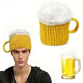 cheap Warm&amp;Heated Collection-Beer-Shaped Party Hats with Beer Bubble Fun Novelty Knitted Beer Design Hats for Oktoberfest Costume Parties Beer Tasting Funny Gift for Men &amp; Women Beer Lovers