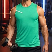 Недорогие Футболки и майки для бега-Муж. Однотонный Тренировочная майка Майка для бега Спортивный топ Лето Без рукавов Быстровысыхающий Влагоотводящие Дышащий Тренировка в тренажерном зале Прогулки Бег Темно-серый Черный Белый