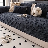 abordables Funda para silla de comedor-Funda de sofá de felpa gruesa de invierno antideslizante, protector de cojín para sofá, resistente a las mascotas y antiarañazos, funda para muebles