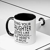  לבן קרמיקה יום האם ספל