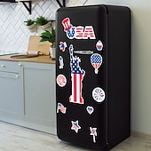  magnetiske kjøleskapsklistremerker for amerikanske uavhengighetsdager, bilklistremerker, feriedekorasjon, tegneserie, vanntette magnetiske klistremerker