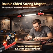 abordables Linternas-Barra de luz de trabajo LED magnética recargable, luz de mecánico debajo del capó para reparación de automóviles, garajes y talleres. &amp;Detallando, luz de emergencia inalámbrica portátil con imán