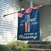 Недорогие 250-летие-250-летие США, флаг в честь годовщины независимости Америки, 1776-2026, патриотический, благословенная нация, памятный баннер.