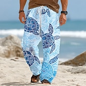 Χαμηλού Κόστους Ανδρικό εμπριμέ casual παντελόνι-Ανδρικά Χελώνες Θαλάσσια πλάσματα Παντελόνια Casual παντελόνι Φαρδύ παντελόνι Μεσαία Μέση Χαβανέζα ΕΞΩΤΕΡΙΚΟΥ ΧΩΡΟΥ Διακοπές Ρούχα παραλίας Ελαστική μέση με κορδόνι Παντελόνι σε σχήμα λινού με τσέπες